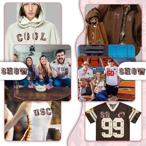 Meneng Iron on Latters Patches for Clothing: 48pcs Football A-Z Alphabet و 0-9 Patch Patch for Bowl Party Higs-Football DIY Forms لتخصيص حقائب الظهر القبعات القبعات القبعات والرقم in Kuwait