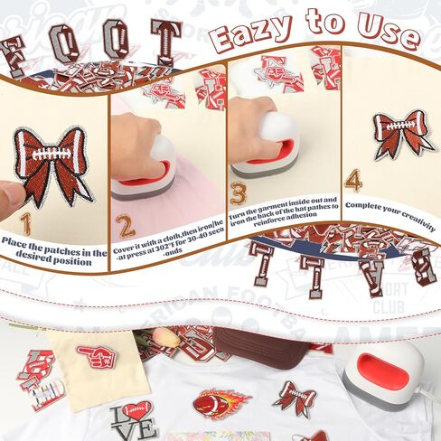 Meneng Iron on Latters Patches for Clothing: 48pcs Football A-Z Alphabet و 0-9 Patch Patch for Bowl Party Higs-Football DIY Forms لتخصيص حقائب الظهر القبعات القبعات القبعات والرقم in Kuwait