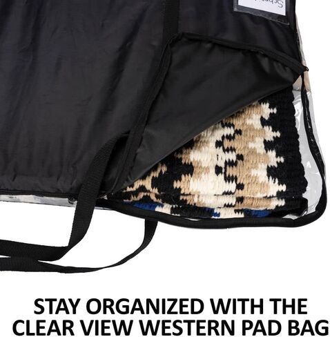 Dura-Tech Clear View Western Saddle Pad Bag Carrier | Color Black | Keeps Horse Gear Organized & Clean | Clear View Panel for Easy Identification | Convenient Name Pocket in Kuwait