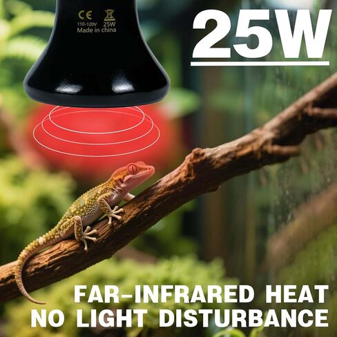 50W مصباح حرارة الزواحف (2 حزمة) باعث حرارة السيراميك-لا ضوء ، وتدفئة آمنة 24/7 لتراريوم ، الحضنة وحضنات حاضنات-سحلية سحلية ملتحية ، ثعبان صغير للحيوانات الأليفة E26 in Saudi Arabia