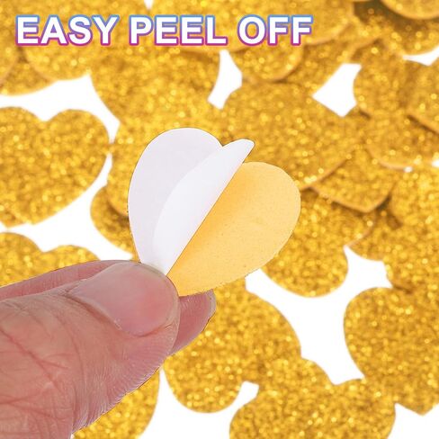 MECCANIXITY 60Pcs Glitter Foam Stickers 1 Inch Self-Adhesive Sparkly Heart-Shape Glitter Stickers for Arts Craft Supplies, DIY and Decor, Red in Saudi Arabia