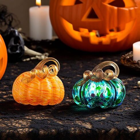 يدوي الزجاج المنفوخ اليقطين عيد الشكر عيد الهالوين ديكور الخريف المنزل الحصاد الزفاف والخريف رف الزخارف الورق والزخارف الزخارف الطاولة in Kuwait