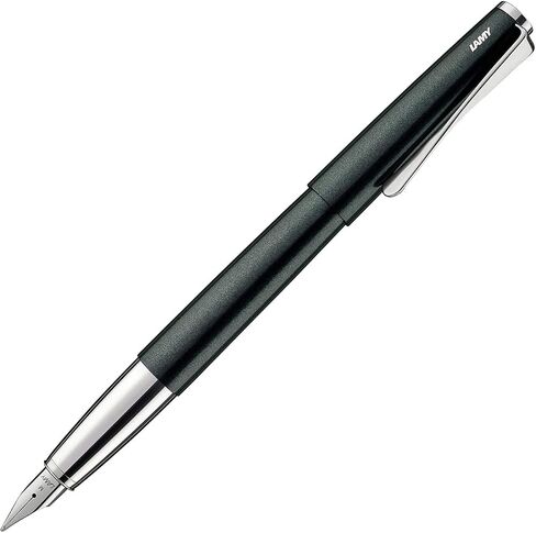 Lamy Studio 069 Fountain Pen - قلم نافورة الفولاذ المقاوم للصدأ باللون الأسود/الأخضر مع قبضة مصقولة من الفولاذ المقاوم للصدأ - NIB الفولاذ المصقول - حجم NIB F ، قطعة واحدة (حزمة 1) in Kuwait