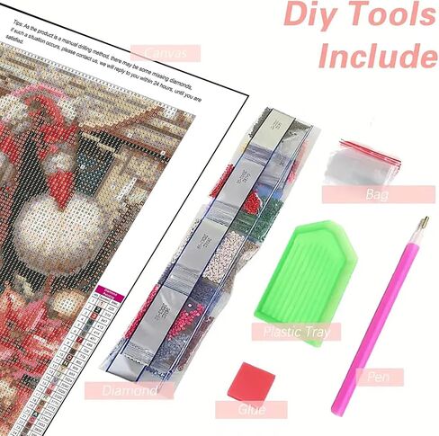 Clendo Christmas Diamond Painting Kits for Adults, Diamond Art for Adults Beginner,Diamond Dots Gem Art for Aesthetic Home Decor 14x14Inch in Saudi Arabia