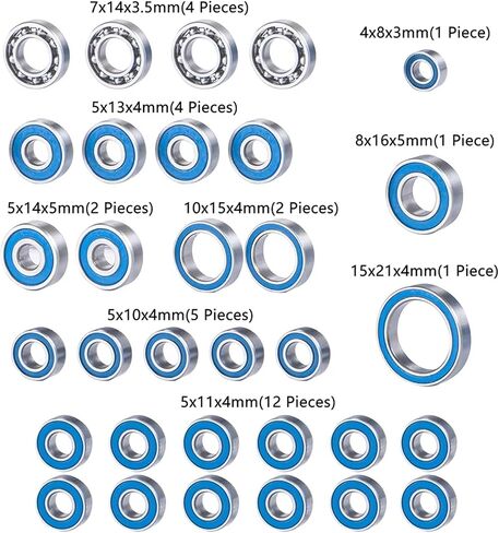 أجزاء إصلاح RC متوافقة مع محوري لـ CAPRA 1.9 لـ Unlimited for Trail for Buggy 1/10 RC Parts 32pcs Metal Bearing Set in Saudi Arabia