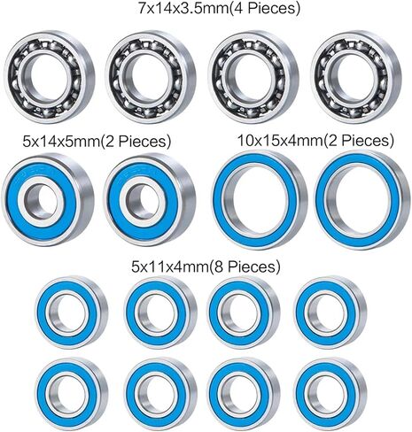 RC Car Upgrade Parts Compatible with Axial for SCX-10 II Ar44 1/10 RC Crawler Car Upgrade Parts Accessories 16Pcs Wheel Hubs Sealed Bearing Kit in Saudi Arabia