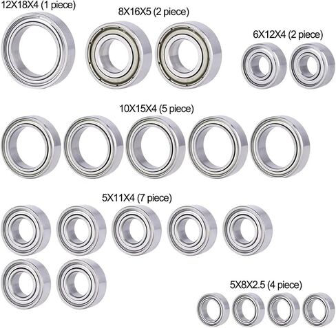 أجزاء إصلاح RC متوافقة مع Traxxas BL-2S ل Slash 4x4 4WD Ball Ball Bearings عالية الأداء 21 PCS مختومة ل 1/10 RC Modelly Models in Saudi Arabia