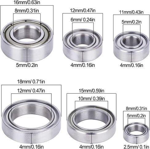 أجزاء إصلاح RC متوافقة مع Traxxas BL-2S ل Slash 4x4 4WD Ball Ball Bearings عالية الأداء 21 PCS مختومة ل 1/10 RC Modelly Models in Saudi Arabia