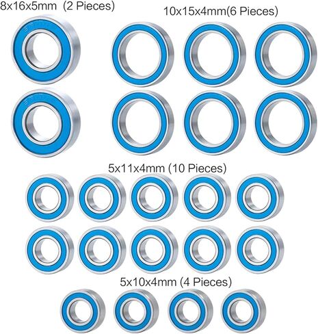 أجزاء إصلاح RC متوافقة مع محوري لـ SCX10 22PCS Rubber محمل مجموعة محمل 1/10 إكسسوارات ترقية سيارة RC in Saudi Arabia