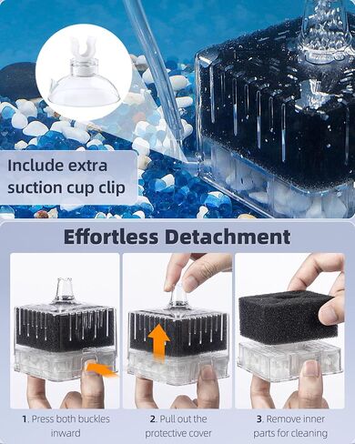 Pawfly Aquarium Sponge Filter, Sponge Filter for Fish Tanks up to 5-40 Gallons, Small Fish Tank Filter with Foam and Air Stone (Air Pump Not Included) in Saudi Arabia