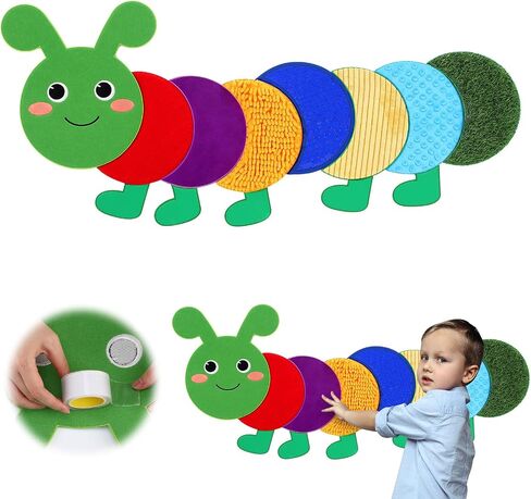 Caterpillar Sensory Wall Panel for Kids Sequin Busy Board Play Room Daycare Toys Sensory Tiles for Wall and Floor Textured Mats and Squares for Autism Children Toddlers Classroom Activity in Saudi Arabia