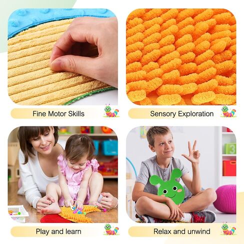 Caterpillar Sensory Wall Panel for Kids Sequin Busy Board Play Room Daycare Toys Sensory Tiles for Wall and Floor Textured Mats and Squares for Autism Children Toddlers Classroom Activity in Saudi Arabia