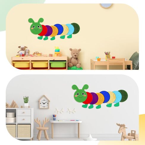 Caterpillar Sensory Wall Panel for Kids Sequin Busy Board Play Room Daycare Toys Sensory Tiles for Wall and Floor Textured Mats and Squares for Autism Children Toddlers Classroom Activity in Saudi Arabia