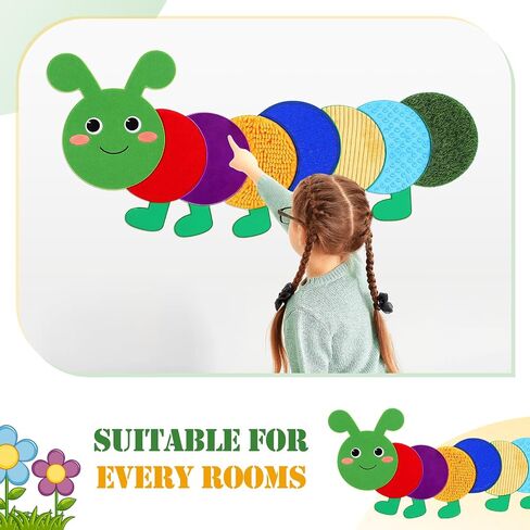 Caterpillar Sensory Wall Panel for Kids Sequin Busy Board Play Room Daycare Toys Sensory Tiles for Wall and Floor Textured Mats and Squares for Autism Children Toddlers Classroom Activity in Saudi Arabia