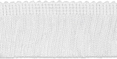 زخرفة زخرفية 100 ٪ Rayon Chainette Fringe ، 2 "× 9 YD ، أبيض in Saudi Arabia