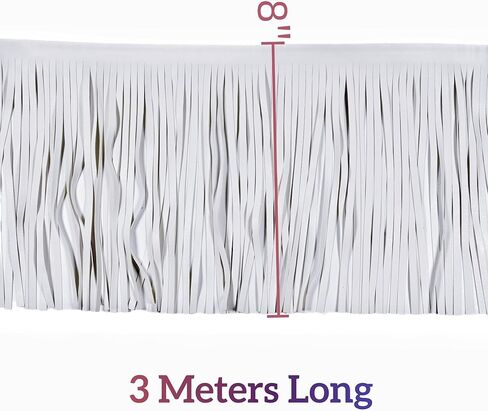 3 Meters Double Side PU Leather Fringe Trim, 8 Inch Wide PU Faux Leather Fringe Trim for DIY Lamp Shade Bag Sewing Dress Crafts Skirt Decoration (Black) in Kuwait