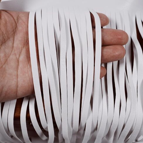 3 Meters Double Side PU Leather Fringe Trim, 8 Inch Wide PU Faux Leather Fringe Trim for DIY Lamp Shade Bag Sewing Dress Crafts Skirt Decoration (Black) in Kuwait