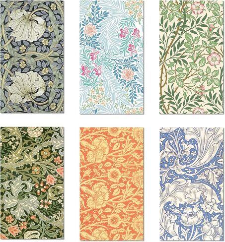 120PCS William Morris Floral Paper Napkins - 6 Vintage Wildflower Disposable Hand Towels for Bathroom, Dinner, Picnic, Wedding | 4.5"x8" | Disposable Napkins for Daily Use, Family Gatherings in Kuwait