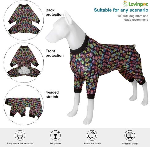 بيجامات Lovinpet للكلاب الكبيرة ، قميصًا مهدئًا للقلق ، ومكافحة الكلب ، وطباعة الجدة الوردية ، وملابس بيتبول ، و 4 Pulover الكلب الكبير PJs للحفلات ، والتخييم ، والسفر ، والمنزل ، XL in Kuwait