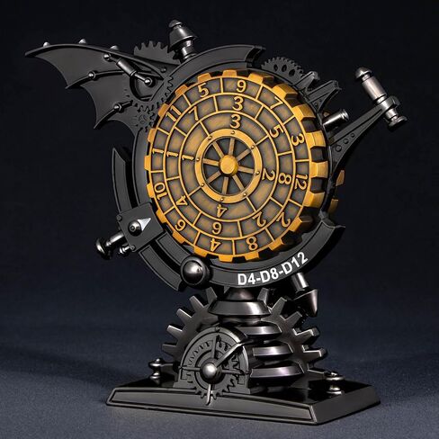مرصد steampunk 7 في 1 مجموعة زهر DND Spinner ، النرد المعدني D&D مع صندوق الهدايا ، Dungeons Dragons D و D لعب الأدوار ، الأسود والذهبي in Kuwait
