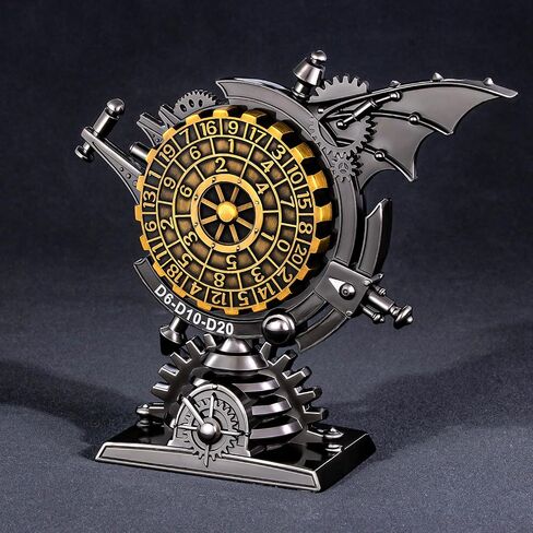 مرصد steampunk 7 في 1 مجموعة زهر DND Spinner ، النرد المعدني D&D مع صندوق الهدايا ، Dungeons Dragons D و D لعب الأدوار ، الأسود والذهبي in Kuwait
