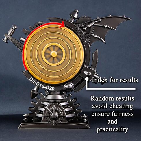 مرصد steampunk 7 في 1 مجموعة زهر DND Spinner ، النرد المعدني D&D مع صندوق الهدايا ، Dungeons Dragons D و D لعب الأدوار ، الأسود والذهبي in Kuwait