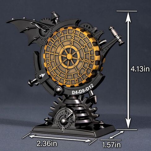 مرصد steampunk 7 في 1 مجموعة زهر DND Spinner ، النرد المعدني D&D مع صندوق الهدايا ، Dungeons Dragons D و D لعب الأدوار ، الأسود والذهبي in Kuwait