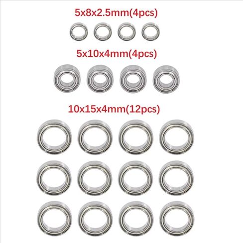 RC Car Parts متوافقة مع JLB للسباق من أجل CHEETAH 11101 21101 J3 1/10 RC CAR Parts Parts Accessories 60pcs Ball Bearing Set Be001 Be002 in Saudi Arabia