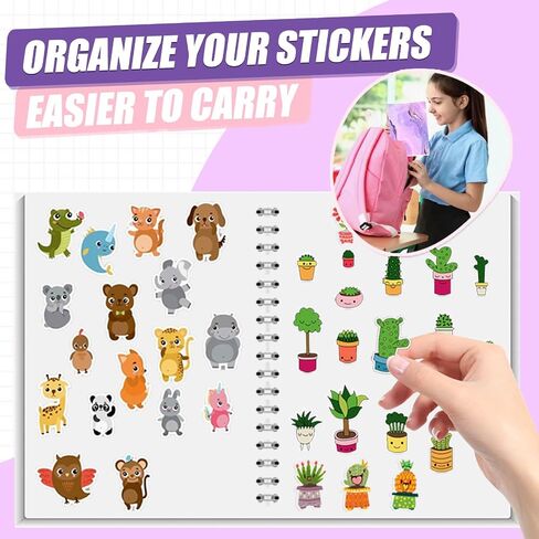 BetterJonny 2 Pcs Reusable Sticker Book Collecting Album Blank Sticker Storage Organizer Book A5 Size with 64 Sheets Release Paper for Collecting Stickers, Labels in Saudi Arabia