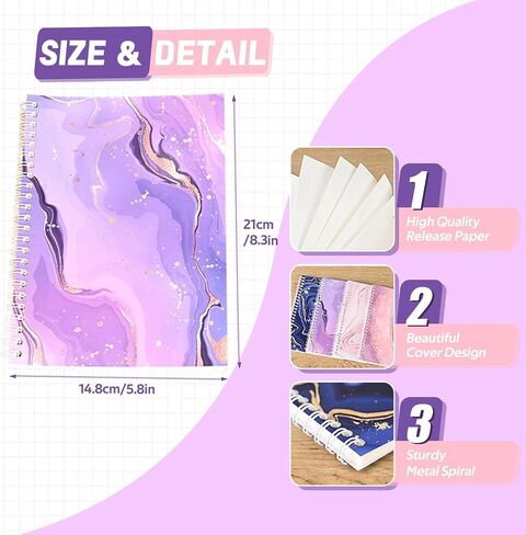 BetterJonny 2 Pcs Reusable Sticker Book Collecting Album Blank Sticker Storage Organizer Book A5 Size with 64 Sheets Release Paper for Collecting Stickers, Labels in Saudi Arabia