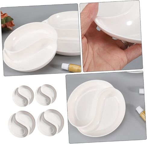 4Pcs Practical Color Mixing Trays Tai Ji Design Watercolor Pigment Plates for Artists Students Easy Clean Firm Non Penetrating Trays in Saudi Arabia