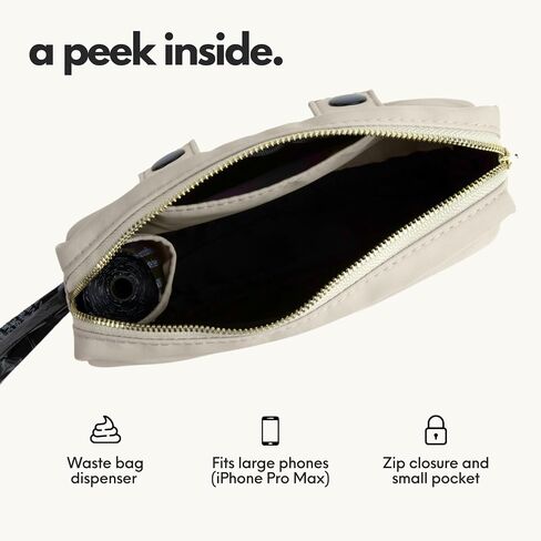 Elby - Hands Free Dog Leash مع حقيبة علاج - إكسسوارات المشي الكلاب - مقود تدريب الكلاب مع حزمة فاني - ملحقات الكلاب وأساسيات المشي - الكلاب المتوسطة والكبيرة (البيج الداكن ، العادية) in Saudi Arabia