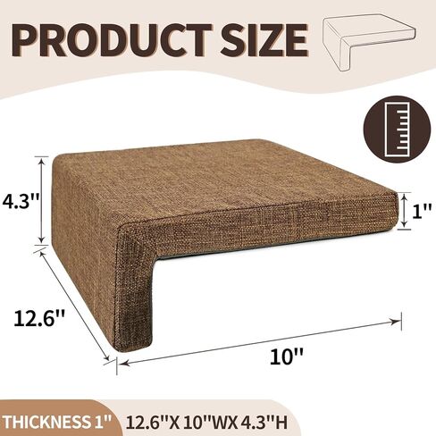 شراء وسادة أرضية للدرج الداخلي ، وسادة خطوة غير قابلة للانزلاق فاخرة فاخرة ذات كثافة عالية الكثافة للقراءة واللعب أثناء وجوده على الدرج ، 12.6 "× 10" ، براون in Kuwait