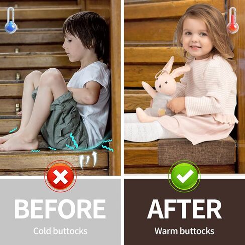 شراء وسادة أرضية للدرج الداخلي ، وسادة خطوة غير قابلة للانزلاق فاخرة فاخرة ذات كثافة عالية الكثافة للقراءة واللعب أثناء وجوده على الدرج ، 12.6 "× 10" ، براون in Kuwait