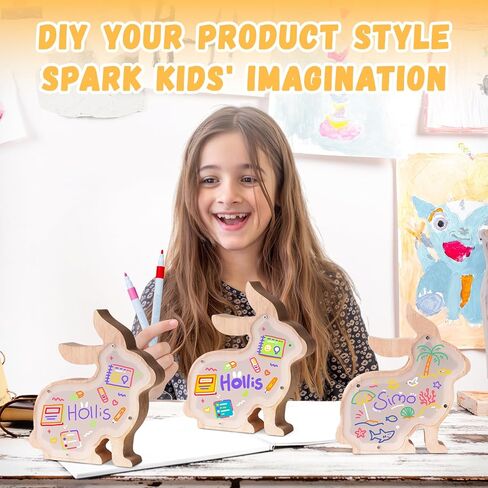 قم برسم طقم Light Light الخاص بك ، وهدايا دب خشبية DIY للفتيات ، والفنون الفنية الفنون والحرف اليدوية للأطفال الذين تتراوح أعمارهم in Kuwait