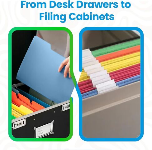Pendaflex Recycled Hanging File Folders (25 Folders) & Two-Tone Color File Folders (36 Folders) - Assorted Color File Folders Letter Size - Perfect for Filing Cabinet, Desk & Home Office in Saudi Arabia