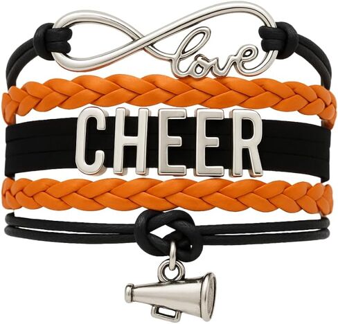 "Cheer Charm Bracelet- Infinity Love Adjustable Cheerleading Jewelry in Team Colors for Cheerleader " in Kuwait