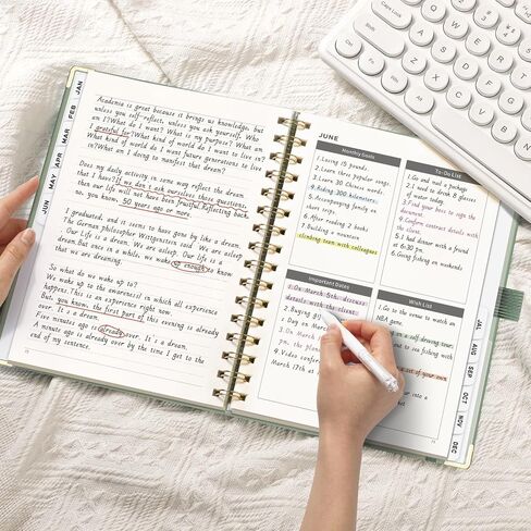 AHGXG 2026 Planner ، Weekly and Monthly ، 2026 Calendar ، Jan 2026 - December 2026 ، Hardcover مع علامات تبويب شهرية ، 100 GSM ورقة سميكة ، لمستلزمات المكاتب المنزلية للمدرسة النسائية ، 6 "× 8.38" ، Sage Green in Kuwait