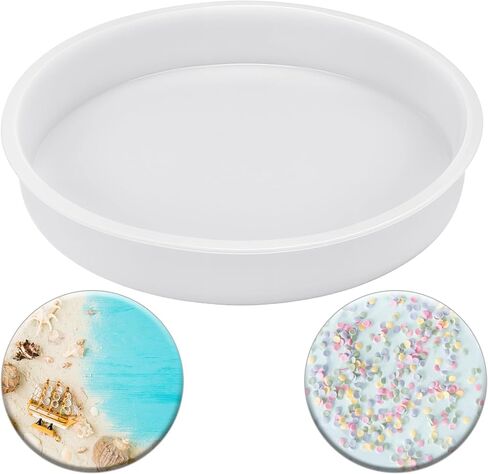 طاولة راتنج كبيرة إضافية 12 بوصة مستدير السيليكون صينية لوحة الجدول القالب لصالح راتنج الايبوكسي الصب DIY ، لوحة التقطيع ، زخرفة سطح المكتب in Kuwait