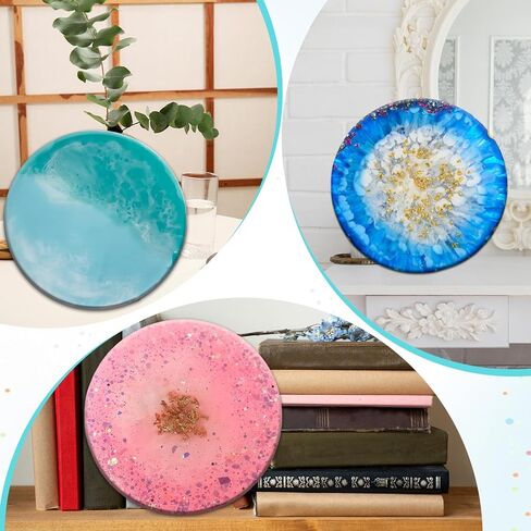 طاولة راتنج كبيرة إضافية 12 بوصة مستدير السيليكون صينية لوحة الجدول القالب لصالح راتنج الايبوكسي الصب DIY ، لوحة التقطيع ، زخرفة سطح المكتب in Kuwait