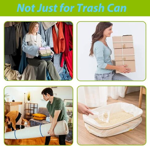 Trash Can Bands, Garbage Can Bands Fit 8-30 Gallon Trash Cans, Durable Rubber Bands with Strong Elasticity Hold Trash Bags in Place, (Black & White - 6 Pcs) in Kuwait