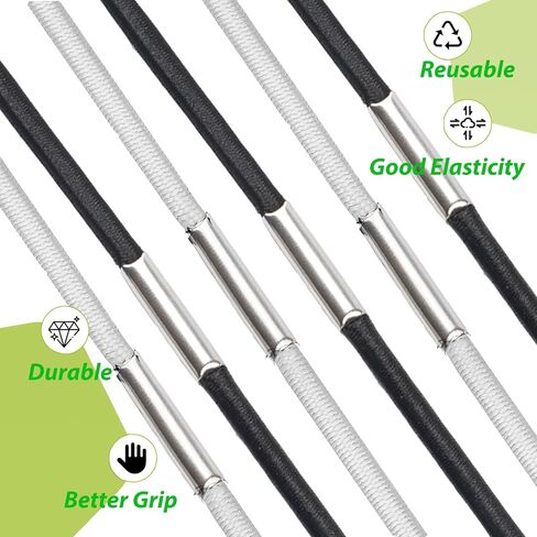 Trash Can Bands, Garbage Can Bands Fit 8-30 Gallon Trash Cans, Durable Rubber Bands with Strong Elasticity Hold Trash Bags in Place, (Black & White - 6 Pcs) in Kuwait