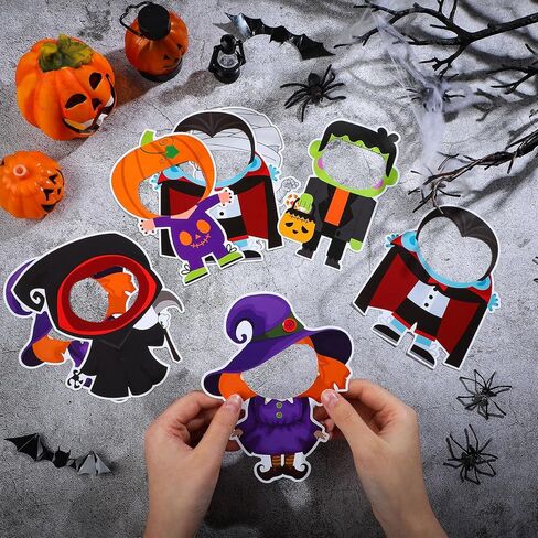 FUUTREO 60 PCS Halloween Termouts with Space Space Pumpkin Witch Monster Cutout for Bulletin Board DIY Craft Classroom Party Decoration in Saudi Arabia