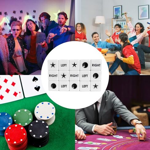 ZLIXING 15 Pcs Dice for Left Right Center Dice Game Prime Only Dice Family Board Games Accessories in Kuwait