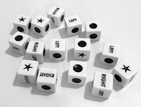 ZLIXING 15 Pcs Dice for Left Right Center Dice Game Prime Only Dice Family Board Games Accessories in Kuwait
