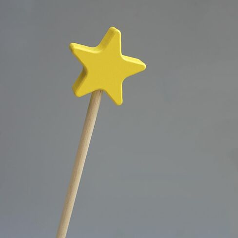 1 Piece Wooden Star Fairy Wands Luxury Wooden Fairy Wand Stick Wooden Craft Wands DIY Fairy Wands for DIY Handmade Christmas Halloween Party Cosplay, 13.8 Inches, Yellow in Saudi Arabia