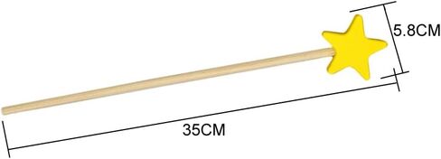 1 Piece Wooden Star Fairy Wands Luxury Wooden Fairy Wand Stick Wooden Craft Wands DIY Fairy Wands for DIY Handmade Christmas Halloween Party Cosplay, 13.8 Inches, Yellow in Saudi Arabia