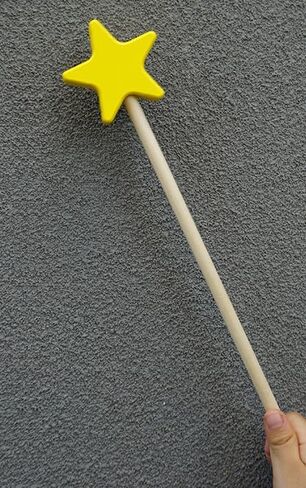 1 Piece Wooden Star Fairy Wands Luxury Wooden Fairy Wand Stick Wooden Craft Wands DIY Fairy Wands for DIY Handmade Christmas Halloween Party Cosplay, 13.8 Inches, Yellow in Saudi Arabia