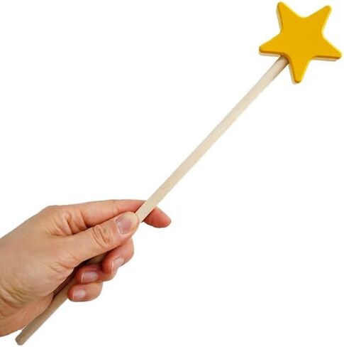1 Piece Wooden Star Fairy Wands Luxury Wooden Fairy Wand Stick Wooden Craft Wands DIY Fairy Wands for DIY Handmade Christmas Halloween Party Cosplay, 13.8 Inches, Yellow in Saudi Arabia