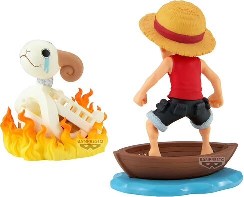 Banpresto Monkey.D.Luffy & Going Merry One Piece Action Figure - World Collectable Log Stories 8 cm - BP28928P Multicolor - Collectible Figure - Great for Anime Fans in Saudi Arabia